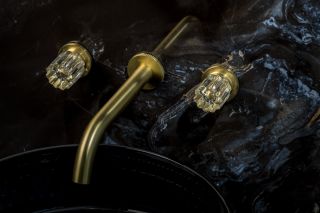 Встраиваемый смеситель для раковины Boheme Elegante 152-2-MG-EL золото матовое